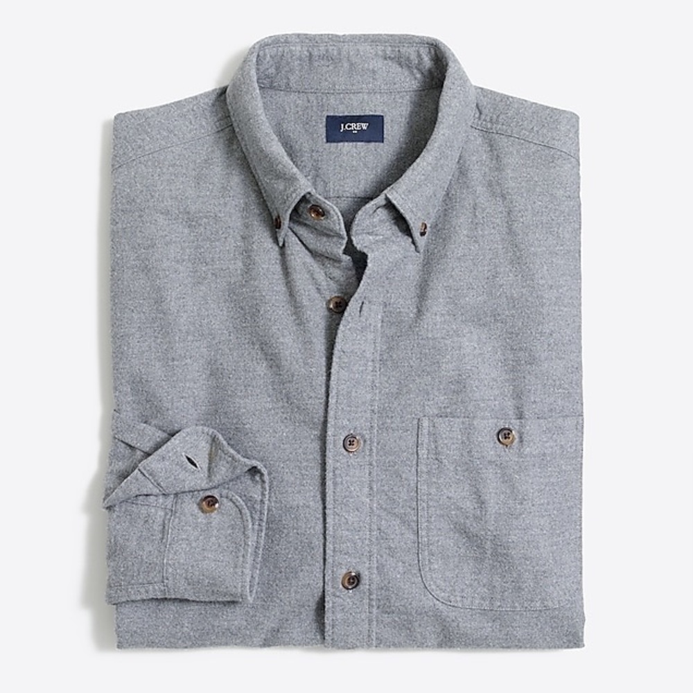 J Crew Rugged Elbow-Patch Flannel Shirt